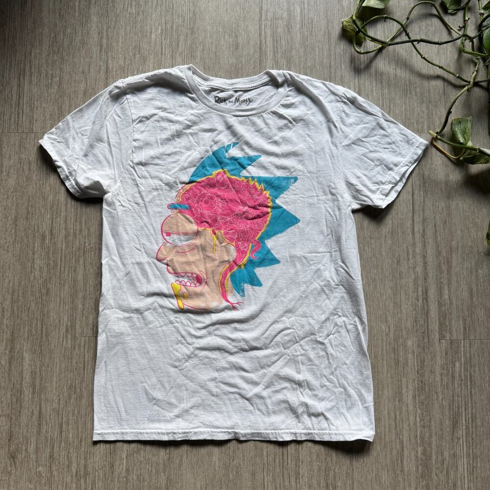 Rick & Morty Tee Shirt Brain Rot Adult S Loot Crate Exclusive White Crewneck